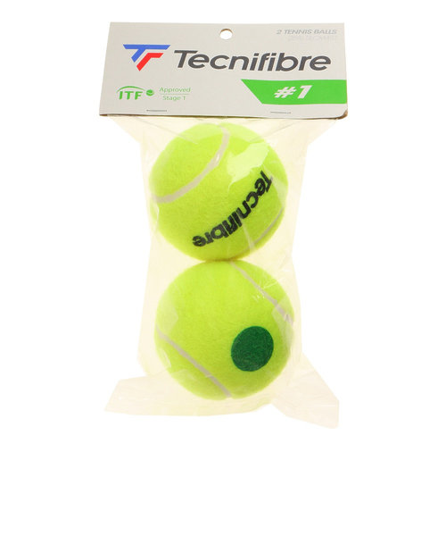 テクニファイバー（Technifibre）ノンプレッシャーテニスボール STAGE1 2個パック TBP2GR1-000