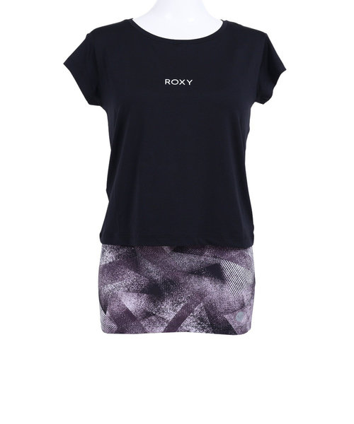 ロキシー（ROXY）速乾 UVカット Tシャツ & カップ付きキャミ セット FULL MOON SET TEE RST201527 BLK