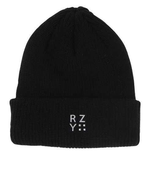 ライズ（RYZ）ニット帽 ニットキャップ 再帰反射プリントカフワッチ RZ20ST22FW0036 BLK 防寒