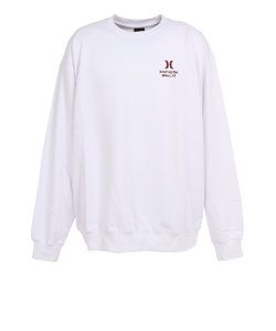 ハーレー（HURLEY）トレーナー スウェット 上 ホワイト 白 BIG LOGO スウエットクルーネック MFL2200004-WHT