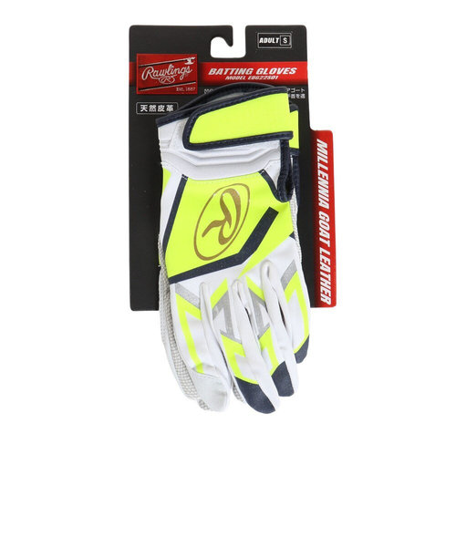 ローリングス（Rawlings）バッティング用グローブ 両手用 野球 ミレニア バッティンググラブ Sサイズ EBG22S01-W/LIME-S  Super Sports XEBIO &mall店（スーパースポーツゼビオ）の通販 &mall