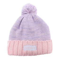 エアボーン（ARBN）ジュニア 帽子 ニット帽 ポンポン ピンク NATURE POM ニットキャップ AB33WC1392 PNK 防寒 雪あそび
