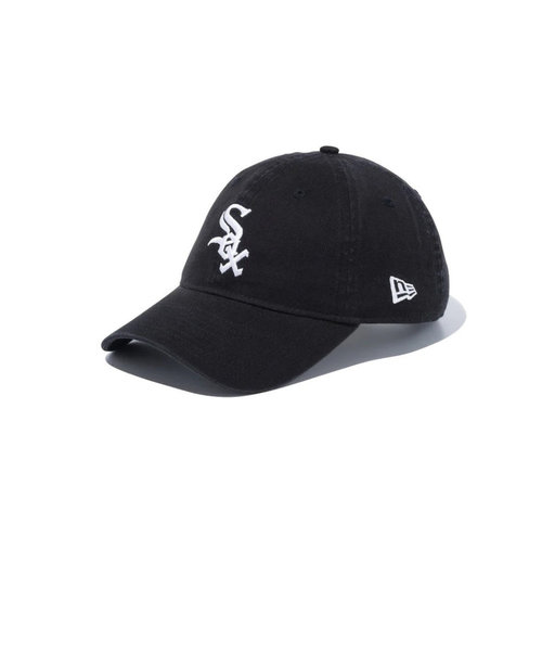 ニューエラ（NEW ERA）9TWENTY クロスストラップ ウォッシュドコットン シカゴ・ホワイトソックス ブラック × ホワイト 13562191 帽子 …