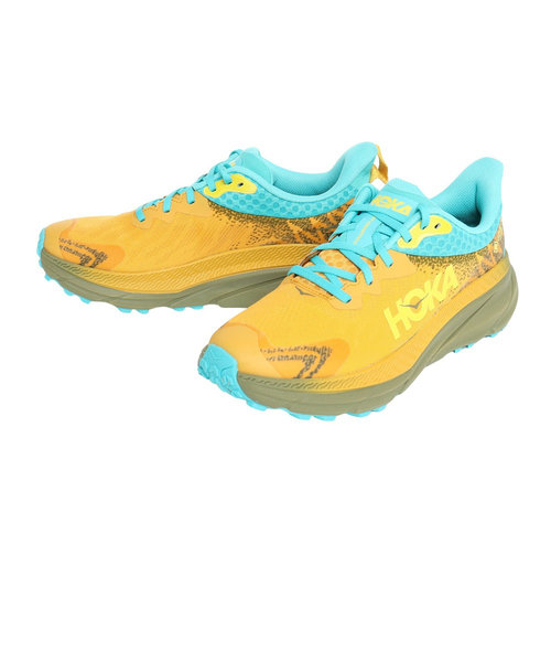 ホカ（HOKA）ランニングシューズ チャレンジャー 7 GTX イエロー ブルー ワイド 1134501-GYAV スニーカー トレイル 防水 軽量 厚底 登…