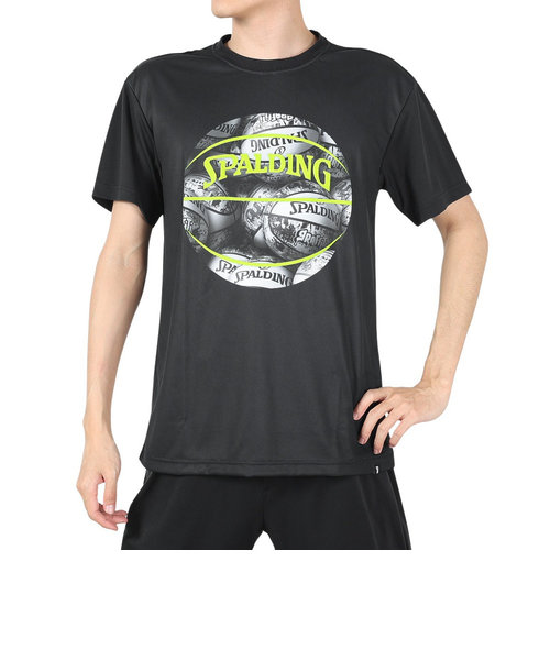 スポルディング（SPALDING）バスケットボールウェア UVカット Tシャツ ボールプリント SMT23014 速乾