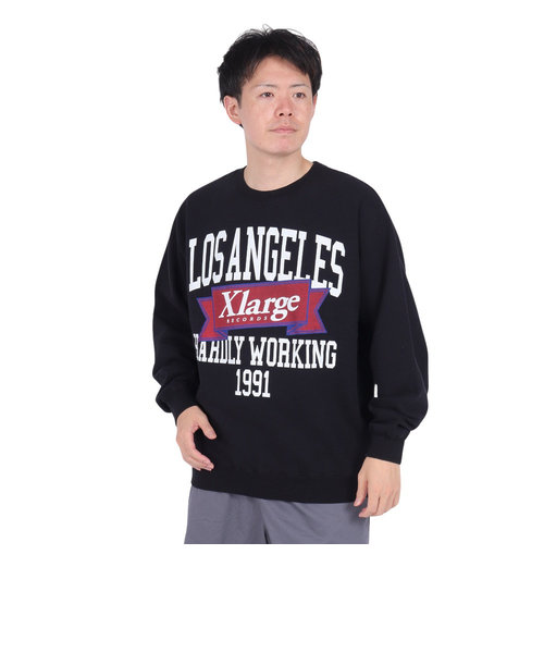 エクストララージ（XLARGE）XL RECORDS クルーネック スウエット 101231012003-BLACK