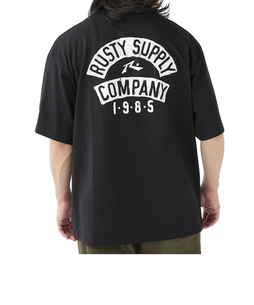 ラスティ（RUSTY）半袖Tシャツ メンズ ワイドフィット 吸汗速乾 UVカット 913504BLK