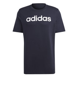 アディダス（adidas）Tシャツ 半袖 メンズ エッセンシャルズ リニア刺しゅう 綿100% ロゴ シンプル ネイビー ECQ98-IC9275