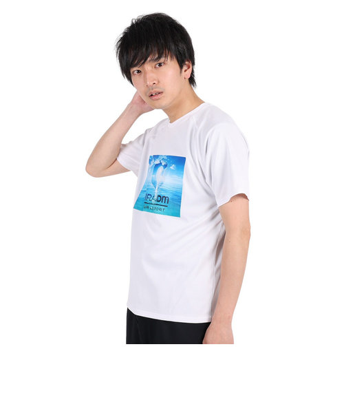 半袖Tシャツ メンズ ドライプラスmesh プリント CT3S0015-TR863-GRES WHT