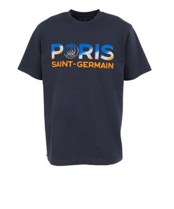 パリ サン ジェルマン（PSG）フロッキープリント 半袖Tシャツ PS0123SS0004-NV