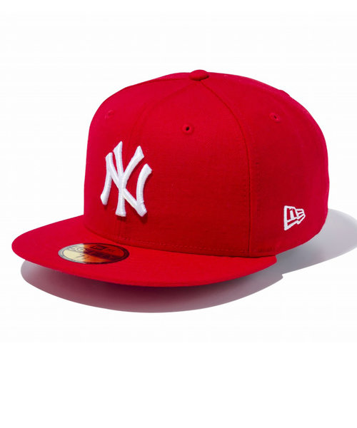 ニューエラ（NEW ERA）59FIFTY ニューヨーク・ヤンキース スカーレット×ホワイト キャップ 13562234 MLB 帽子