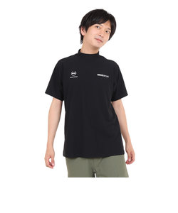 デサント（DESCENTE）Tシャツ 半袖 メンズ 黒 鹿の子モックネック UVカット  DX-C2500XB BK 