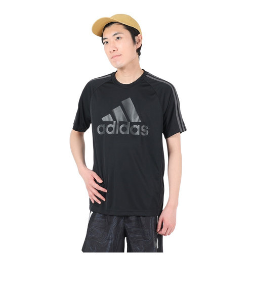 アディダス（adidas）半袖Tシャツ メンズ 黒 AEROREADY セレーノ ロゴ