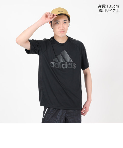 アディダス（adidas）半袖Tシャツ メンズ 黒 AEROREADY セレーノ ロゴ