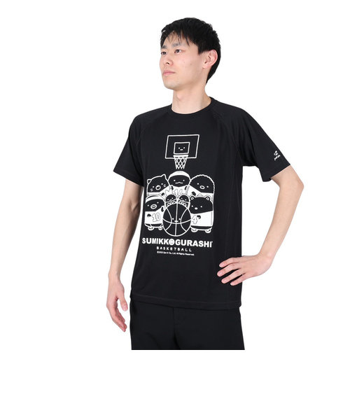 ファイテン（PHITEN）Tシャツ 半袖 レディース メンズ すみっコぐらし バスケ A 3123JG53500 黒 速乾