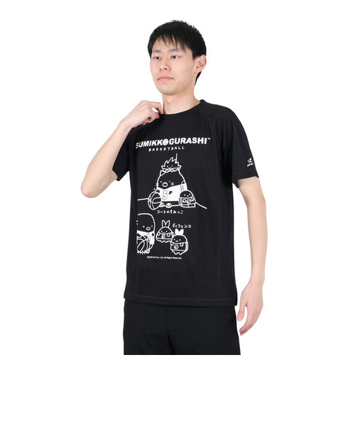 ファイテン（PHITEN）Tシャツ 半袖 レディース メンズ すみっコぐらし バスケ B 3123JG53510 黒 速乾