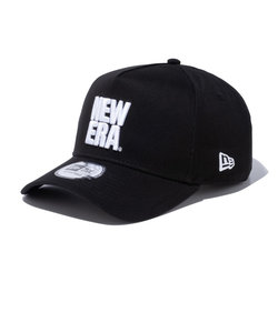 ニューエラ（NEW ERA）キャップ 9FORTY A-Frame スクエアロゴ ブラック × ホワイト 13552087 帽子 大きいサイズ