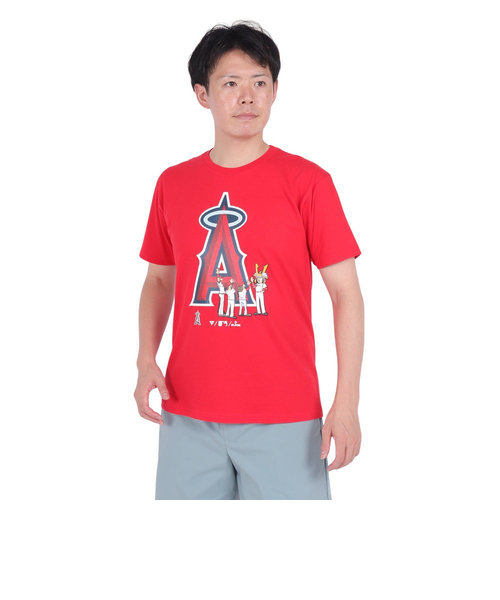 エムエルビー（MLB）野球ウェア ロサンゼルスエンゼルス カブト半袖Tシャツ ML01-23SS-0041-RED