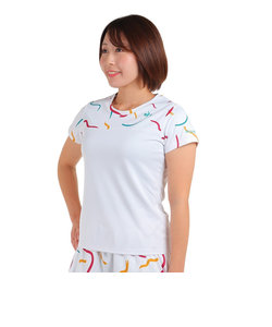 ルコックスポルティフ（lecoqsportif）テニスウェア グラフィックゲームシャツ QTWWJA02 WH UVカット