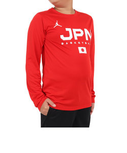 バスケ 日本代表 Tシャツ ジュニア 長袖 JPN 2023 W杯 レッド YGB7NBA2-RED