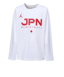 バスケ 日本代表 Tシャツ ジュニア 長袖 JPN 2023 W杯 ホワイト YGB7NBA2-WHITE