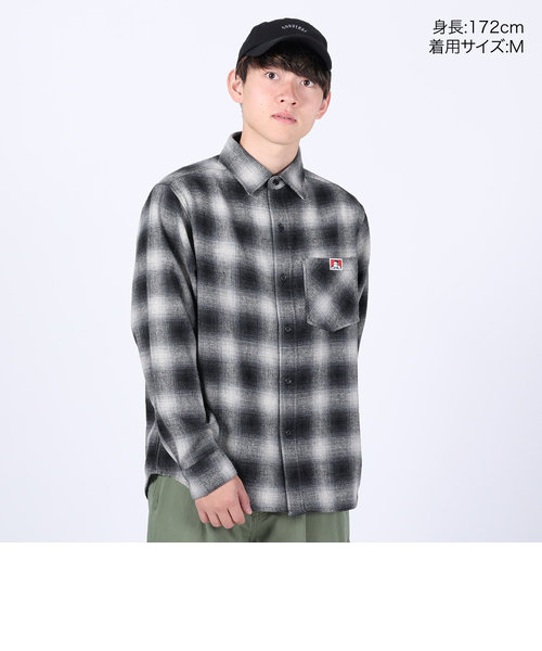 ベンデイビス（BEN DAVIS）HEAVY PLAID 長袖シャツ 23780028-80BLK