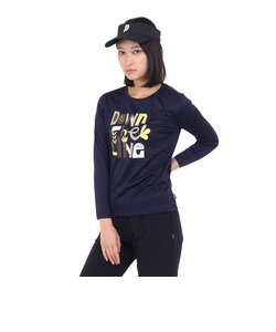 プリンス（PRINCE）テニスウェア レディース 長袖Tシャツ WF3084 127 NVY 速乾