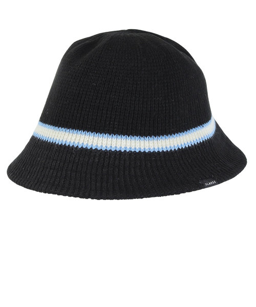 エクストララージ（XLARGE）ニットハット CONTRAST STRIPE CRUSHER HAT 101233051010-BLACK