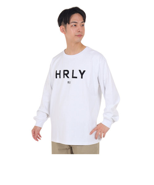 ハーレー（HURLEY）オーバーサイズ ブランドロゴ 長袖Tシャツ 23MLS2200001-WHT