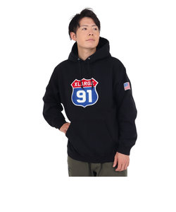 エクストララージ（XLARGE）XL 91 フーデッド スウェットシャツ 101234012023-BLACK