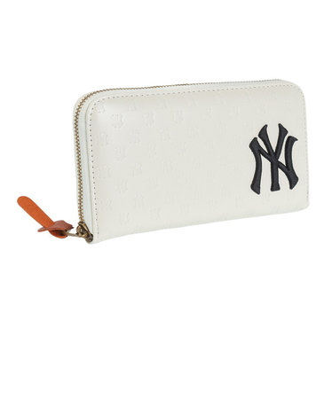 MLB 長財布 ニューヨークヤンキース ロゴ型押し YK-1406P-02-WHITE 
