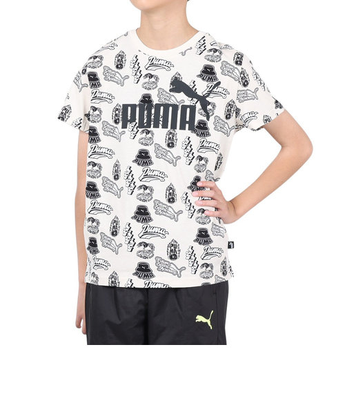 プーマ（PUMA）ジュニア ESS+ MID 90S AOP Tシャツ 681380 87 BEG