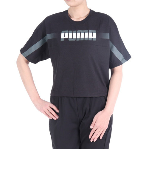 プーマ（PUMA）トレインエッジ クロップ 半袖Tシャツ 525206 01 BLK