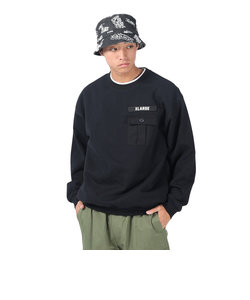 エクストララージ（XLARGE）ミリタリーポケット クルーネックスウェット 101241012013-BLACK