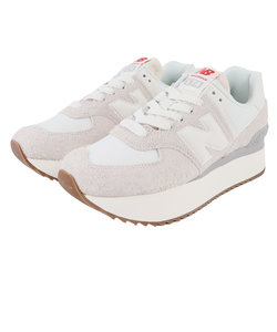 ニューバランス（new balance）スニーカー 574+ WL574ZQDB WL574 ZQD B 厚底 グレー ベージュ