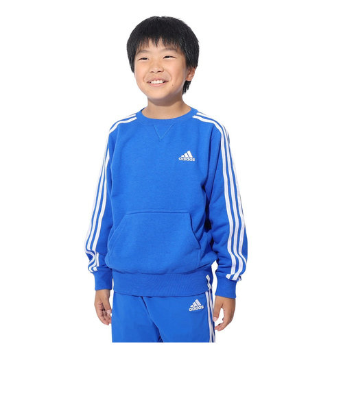 アディダス（adidas）キッズ エッセンシャルズ プラス ルーズフィット スリーストライプス フレンチテリー スウェットシャツ KWF33-JE1717