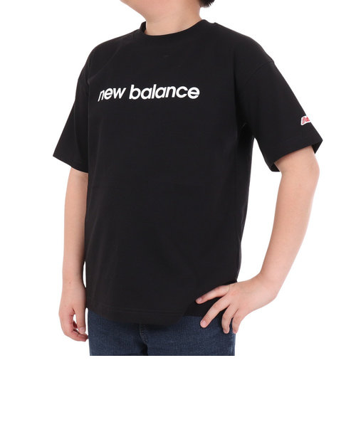 ニューバランス（new balance）ジュニア 吸水速乾 Linear logo 半袖Tシャツ ABT45062BK