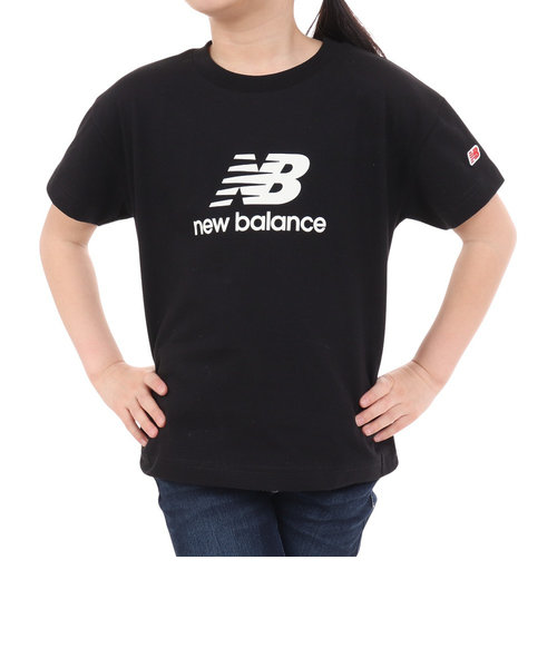 ニューバランス（new balance）ジュニア 吸水速乾 Stacked logo Tシャツ 半袖 ABT45065BK