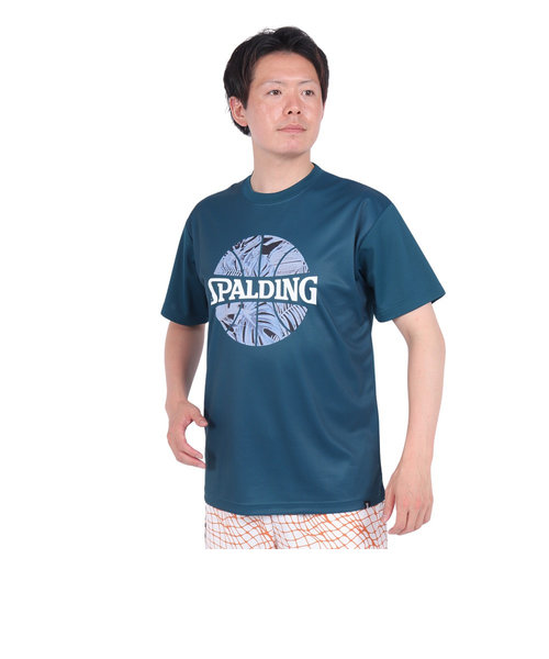 スポルディング（SPALDING）バスケットボールウェア Tシャツ ネオン トロピカル ボール プリント SMT24008SP 速乾 UVカット