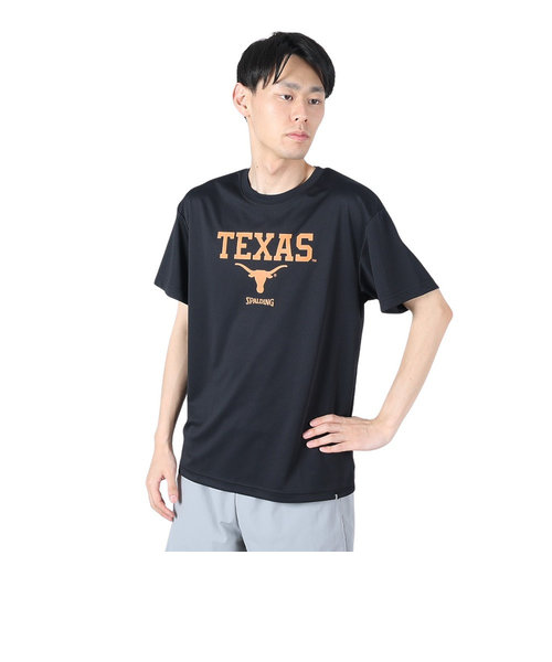 スポルディング（SPALDING）バスケットボールウェア Tシャツ テキサス ホーン ロゴ SMT24024TXBK 速乾 UVカット