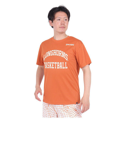 スポルディング（SPALDING）バスケットボールウェア Tシャツ テキサス ロング ホーンズ アーチ ロゴ SMT24032TXBO 速乾 UVカット