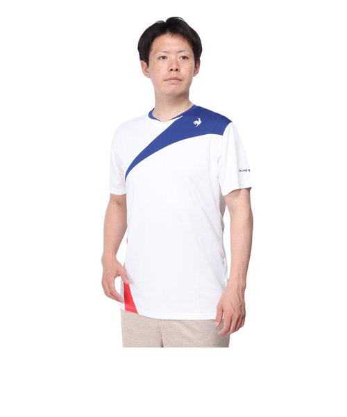 ルコックスポルティフ（lecoqsportif）テニスウェア 素材切替ゲームシャツ QTMXJA04 WH 速乾