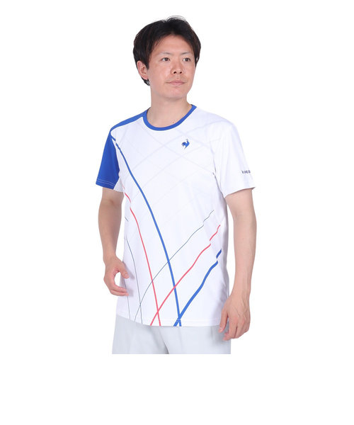 ルコックスポルティフ（lecoqsportif）テニスウェア サンスクリーングラフィックゲームシャツ QTMXJA90 WH 速乾