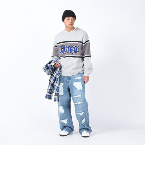 エクストララージ（XLARGE）STRIPED クルーネックニット トップス