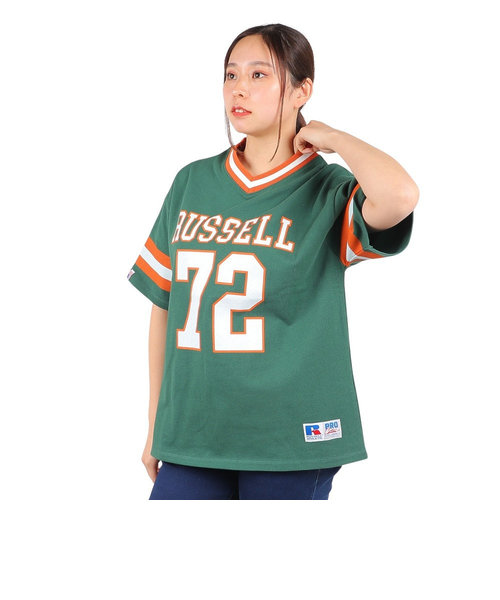 ラッセル（RUSSELL）ProCottonフットボールTシャツ スパッツ付き RBL24S1002 DGRN