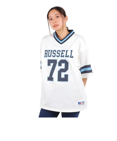 ラッセル（RUSSELL）ProCottonフットボールTシャツ スパッツ付き RBL24S1002 WHT