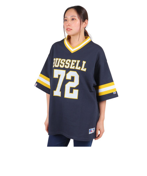 ラッセル（RUSSELL）ProCotton フットボール 半袖Tシャツ スパッツ付き RBL24S1002 NVY