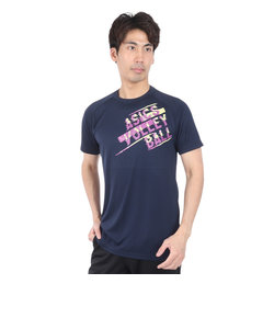 アシックス（ASICS）バレーボールウェア プリント半袖Tシャツ 2053A161.400