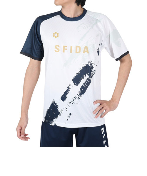 スフィーダ（SFIDA）サッカー フットサルウェア プラクティスシャツ アシンメトリーグラフィック SA-24X31 WHT