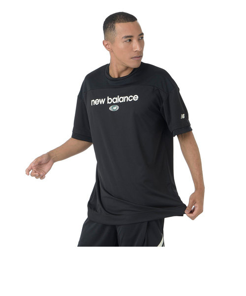 ニューバランス（new balance）バスケットボールウェア リニアロゴハニカムメッシュ 半袖Tシャツ AMT45072BK 速乾